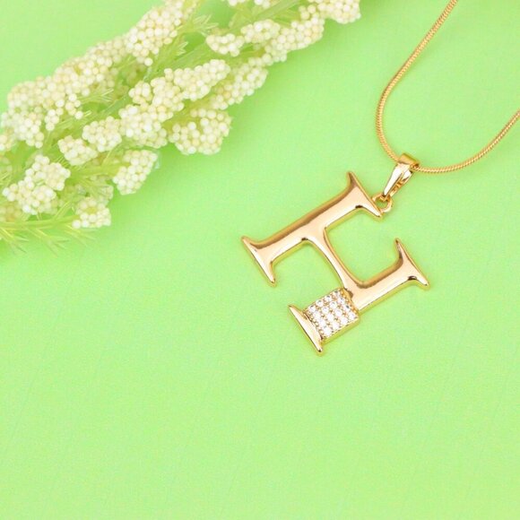 "Rose Gold H Initial Pendant with Sparkling Crystals for Women, XPPT1419 - Picture 13 of 13